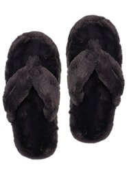 Recycled Cottontail Flip Flop Slippers - Charcoal - Charcoal