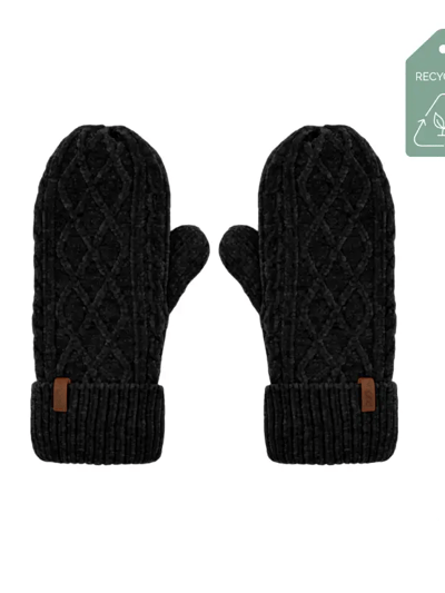 Pudus Recycled Mittens - Chenille Knit Black product