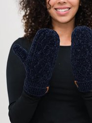 Recycled Mittens - Chenille Knit Bluesail