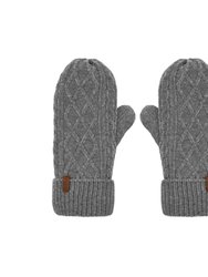 Recycled Mittens - Chenille Knit Charcoal - Charcoal