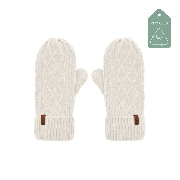Recycled Mittens - Chenille Knit Cloud - Cloud