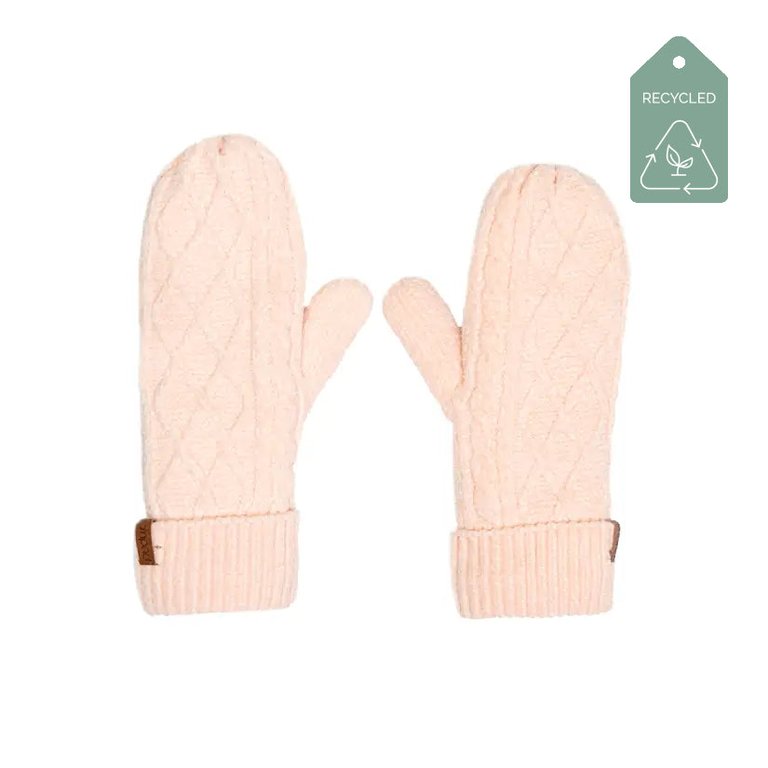 Recycled Mittens - Chenille Knit First Blush - First Blush
