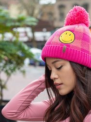 Smiley® x Pudus Beanie Hat | Pink Lumberjack