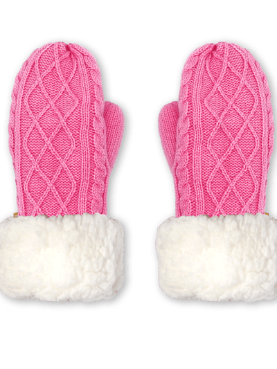 Pudus Winter Mittens - Cable Knit Pink product