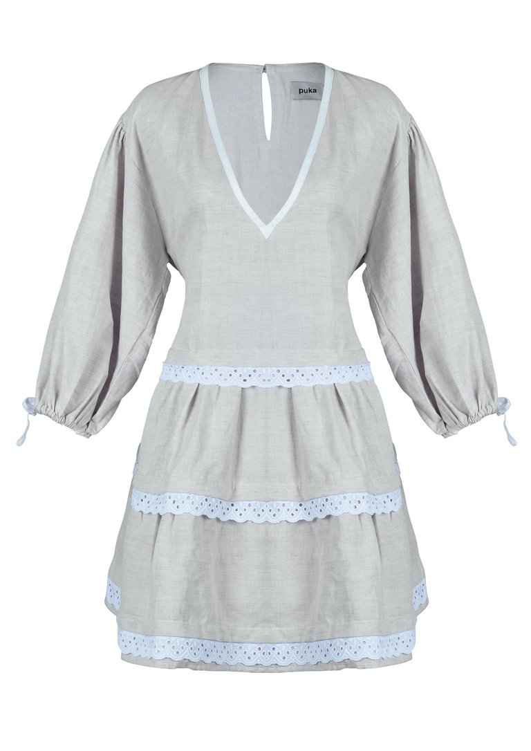 Smock Dress - Gray - Gray