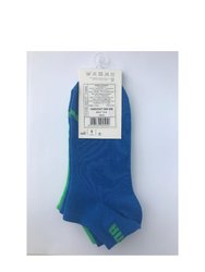 Childrens/Kids Sport Lifestyle Sneaker Socks 2 Pairs - Green/Blue