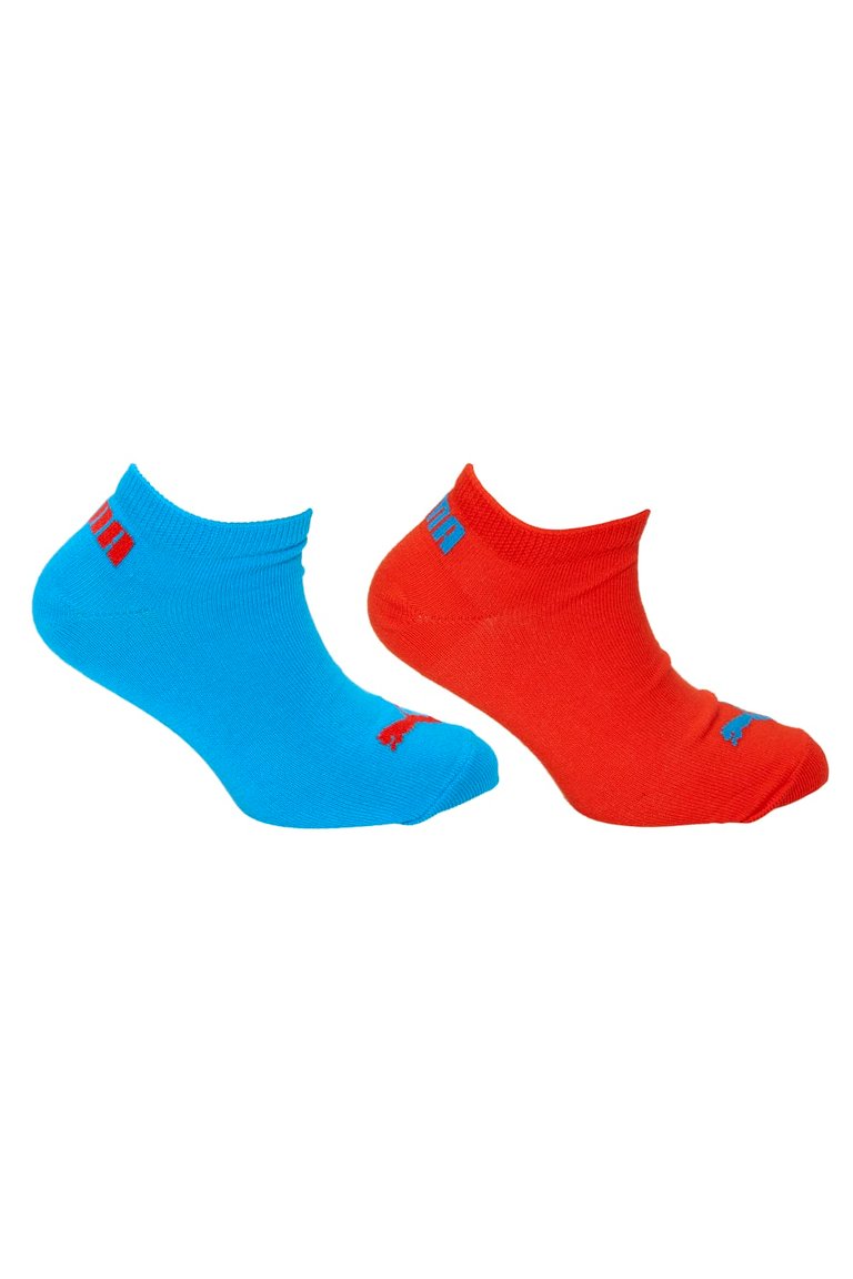 Childrens/Kids Sport Lifestyle Sneaker Socks 2 Pairs - Red/Blue - Red/Blue