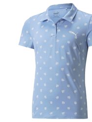 Girl's Mattr Hibiscus Polo - Serenity Bright Whit