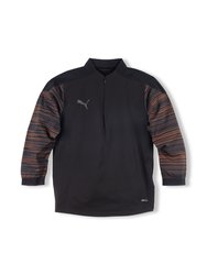 Kid's ftbINXT 1/4 Junior Zip Top - Puma Black / Shocking Orange