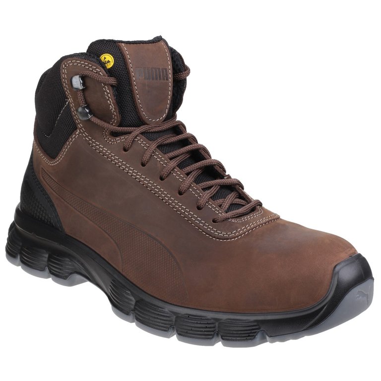 Mens Condor Mid Lace Up Safety Boots - Brown - Brown