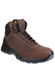 Mens Condor Mid Lace Up Safety Boots - Brown - Brown