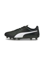 Mens King Hero 21 FG Leather Soccer Cleats - Black/White