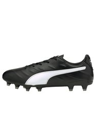 Mens King Pro 21 Leather Soccer Cleats - Black/White