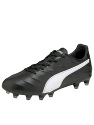 Mens King Pro 21 Leather Soccer Cleats - Black/White - Black/White
