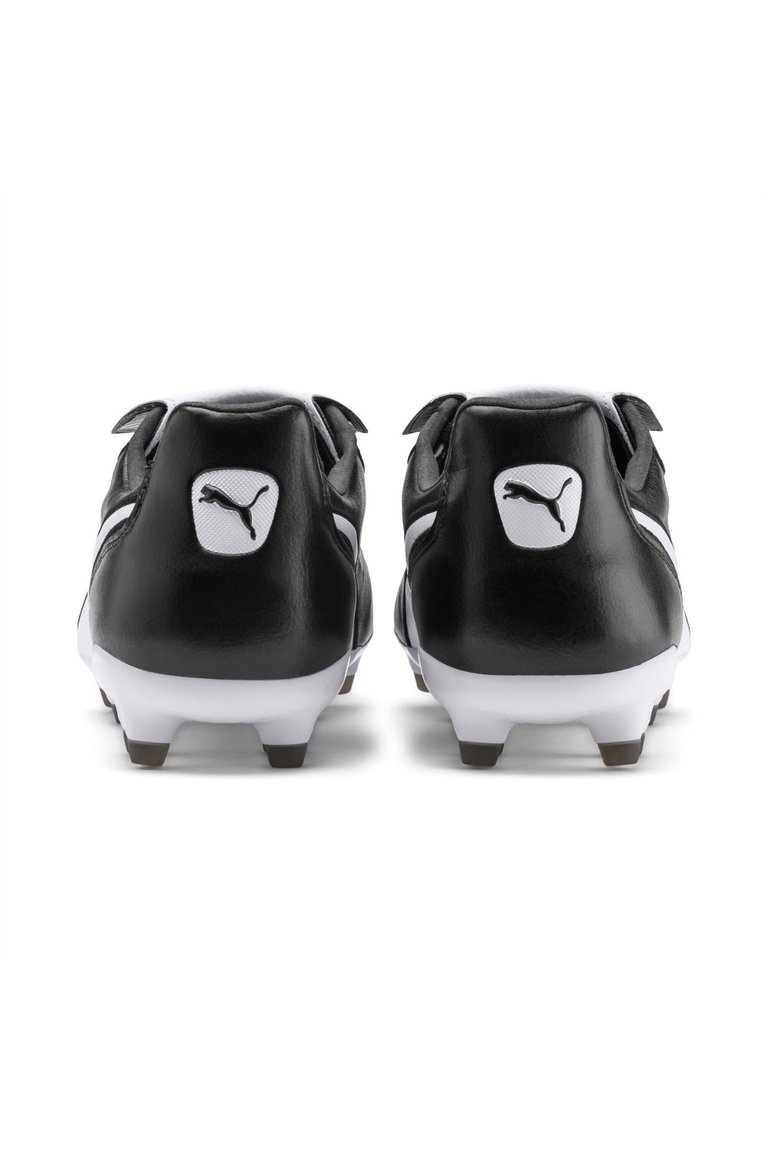 Mens King Top Leather Soccer Cleats Boots - Black/White