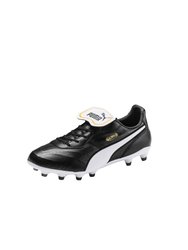 Mens King Top Leather Soccer Cleats Boots - Black/White - Black/White