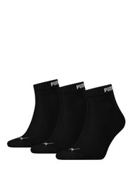 Mens Quarter Socks (Pack of 3) (Black) - Black