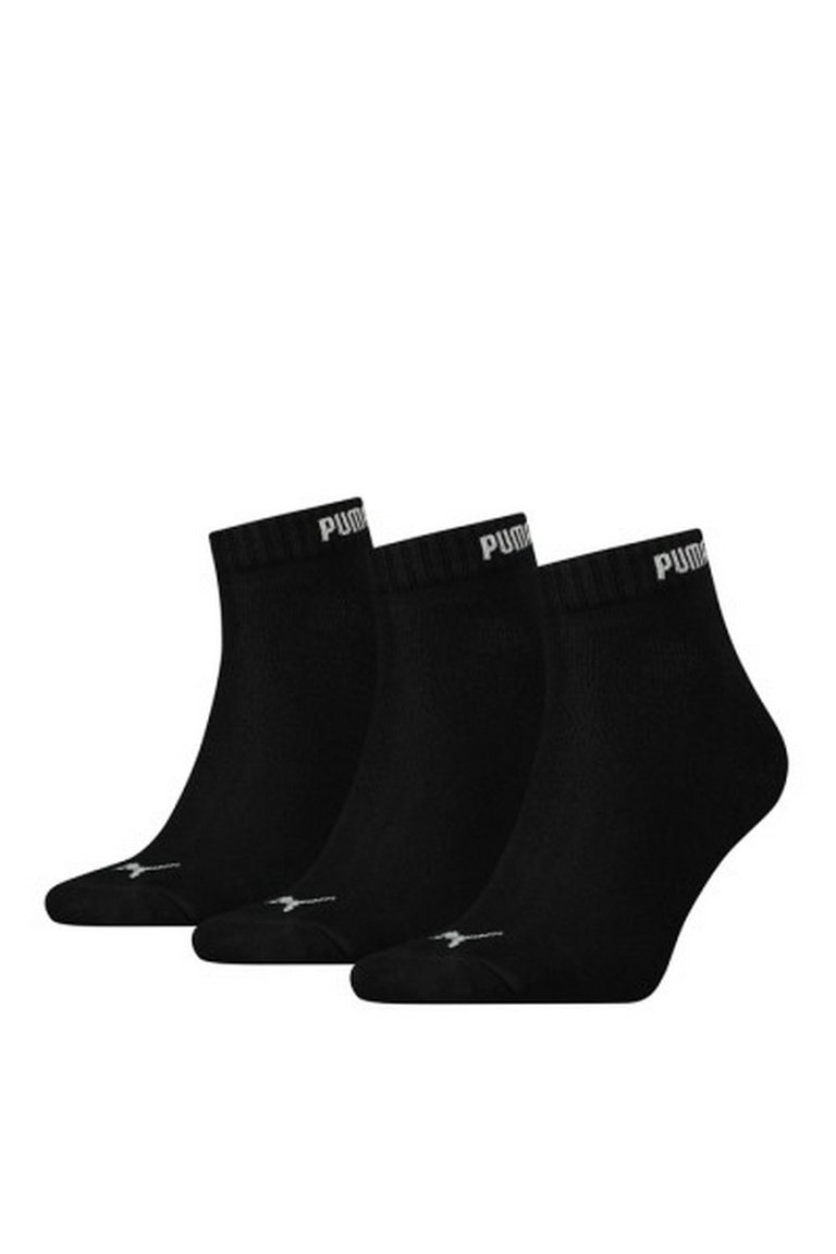 Mens Quarter Socks (Pack of 3) (Black) - Black