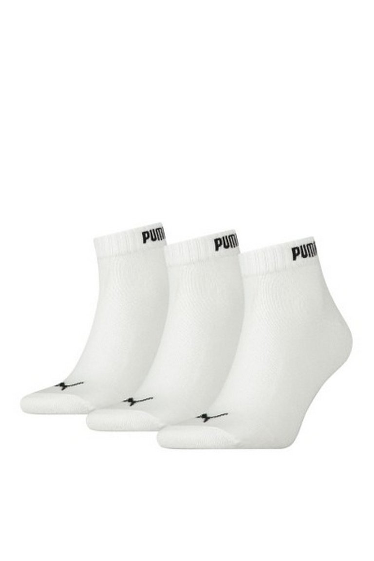 Mens Quarter Socks - Pack of 3 - White - White