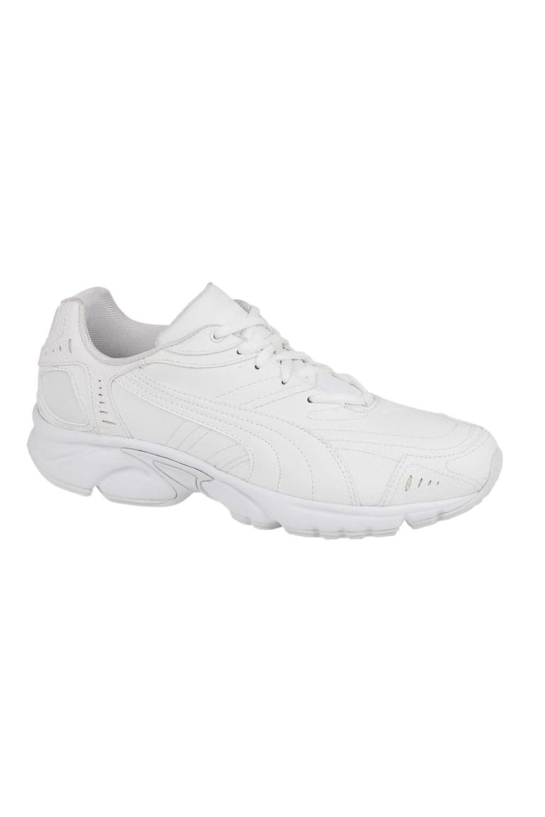 Puma Axis/Hahmer Junior Lace Non-Marking Trainer / Big Boys Trainers /Sports (White) - White