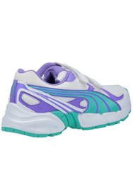 Puma Axis Mesh V2 Touch Fastening Boys Sneakers (Purple/Grey)