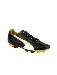 Puma Kratero Boys Molded Boots (Black/White/Gold) - Black/White/Gold