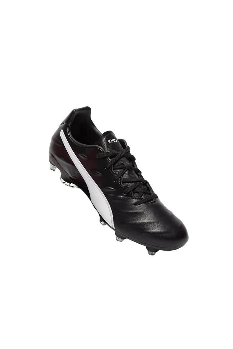 Puma Mens King Pro 21 Leather Soccer Cleats - Black/White - Black/White