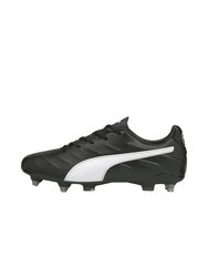 Puma Mens King Pro 21 SG Leather Soccer Cleats - Black/White