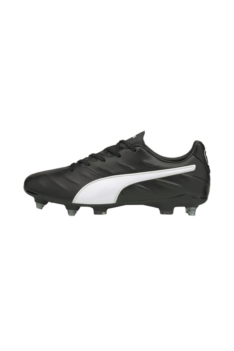Puma Mens King Pro 21 SG Leather Soccer Cleats - Black/White