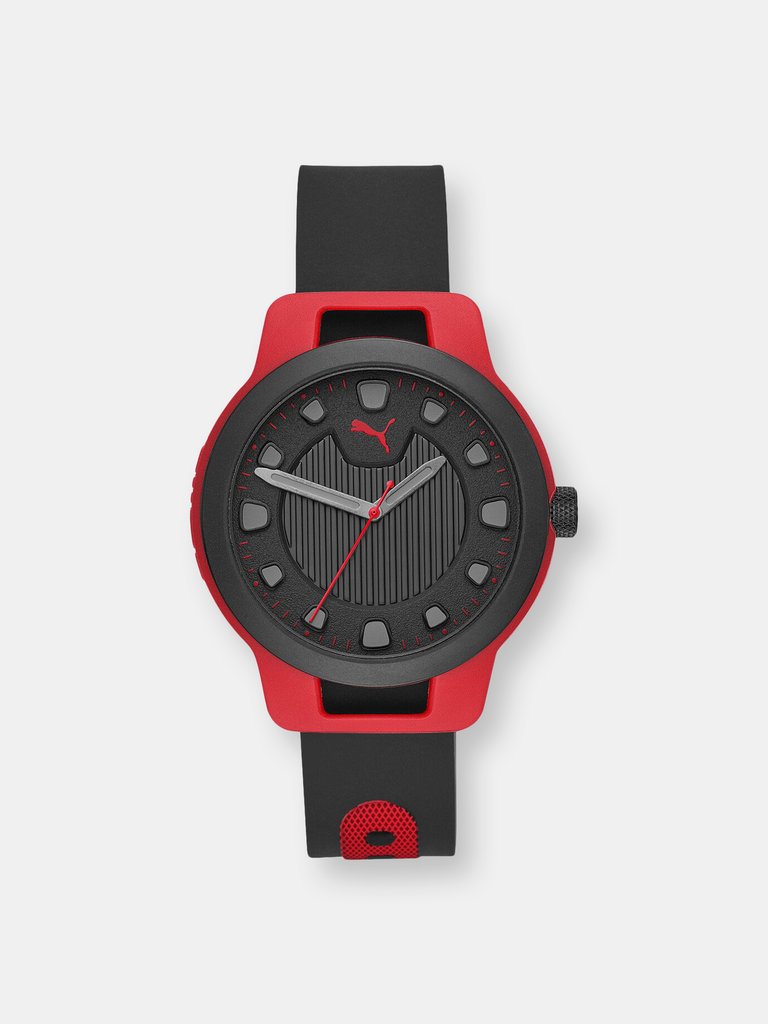 Puma Men's Reset P5001 Red Silicone Quartz Fashion Watch - Red