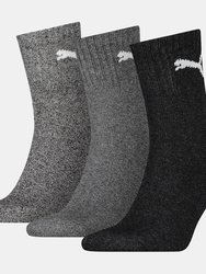 Puma Unisex Adult Crew Socks (Pack of 3) (Gray) - Gray