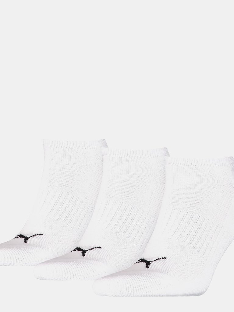 Puma Unisex Adult Cushioned Trainer Socks (Pack of 3) (White/Black) - White/Black