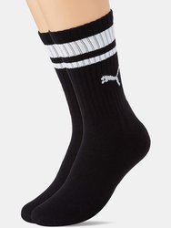 Puma Unisex Adult Heritage Stripe Crew Socks (Pack of 2) (Black/White)