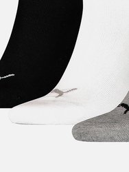 Puma Unisex Adult Invisible Socks (Pack of 3) (Gray/White/Black)