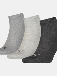 Puma Unisex Adult Quarter Training Ankle Socks (Pack of 3) (Gray) - Gray