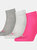 Puma Unisex Adult Quarter Training Ankle Socks (Pack of 3) (Pink/Gray/Charcoal Grey) - Pink/Gray/Charcoal Grey