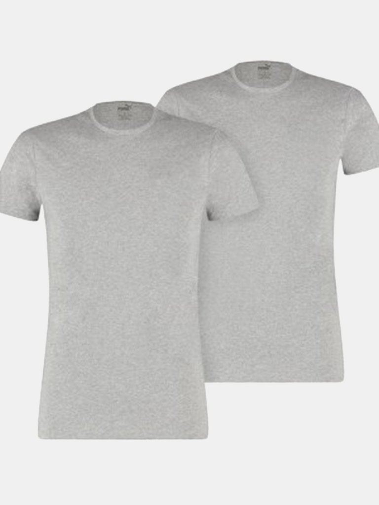Puma Unisex Adult T-Shirt - Pack of 2 - Gray Marl