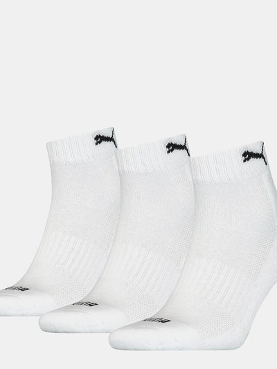 Puma Unisex Adult Cushioned Ankle Socks Pack of 3 - White/Black product