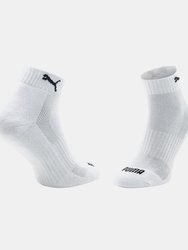 Unisex Adult Cushioned Ankle Socks Pack of 3 - White/Black