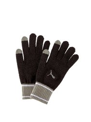 Unisex Adult Knitted Winter Gloves - Black/Gray - Black/Gray