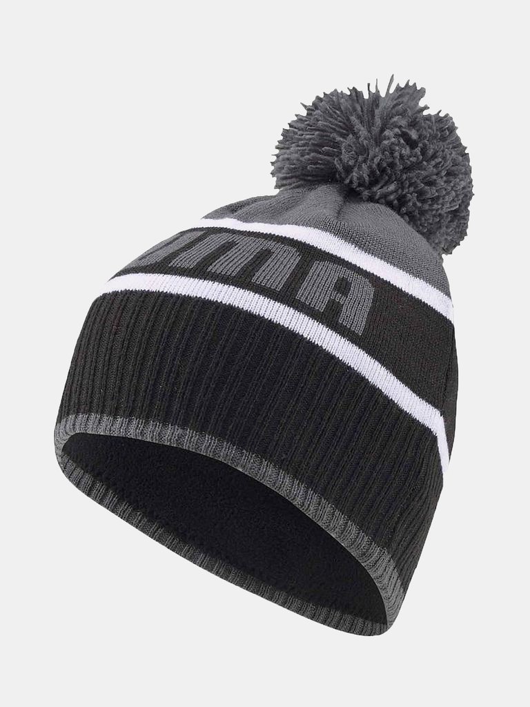 Unisex Adult Pom Pom Beanie - Black/Dark Shadow