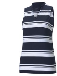 Women's Cloudspun Valley Stripe Sleeveless Polo - Navy Blazer