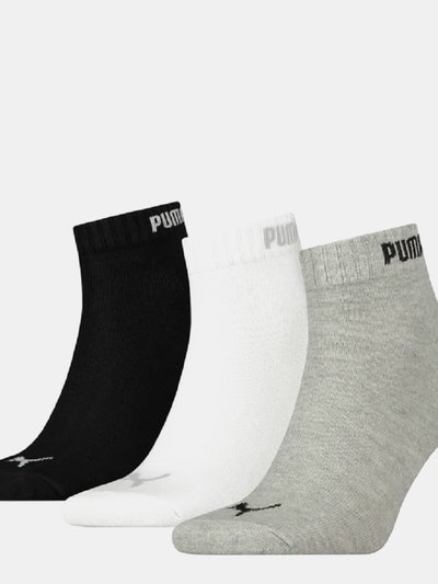 Puma Womens/Ladies Quarter Ankle Socks - Black / White / Gray product