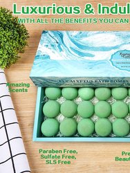 Bath Bomb Gift Sets for Men. 18 Therapeutic Eucalyptus Bath Bombs for Sore Muscles. Best Mens Bath Bomb Gift Box for Him & Her