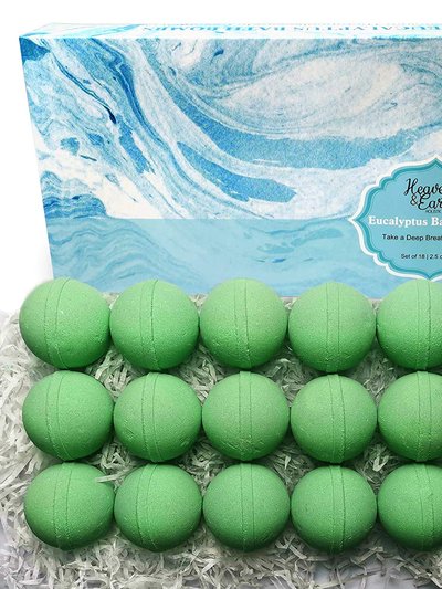 Pure Parker Bath Bomb Gift Sets for Men. 18 Therapeutic Eucalyptus Bath Bombs for Sore Muscles. Best Mens Bath Bomb Gift Box for Him & Her product