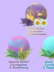 Bath Bombs 18 Piece Gift Set with Healing Essential Oils, Natural Moisturizing Lavender Peppermint Rosemary