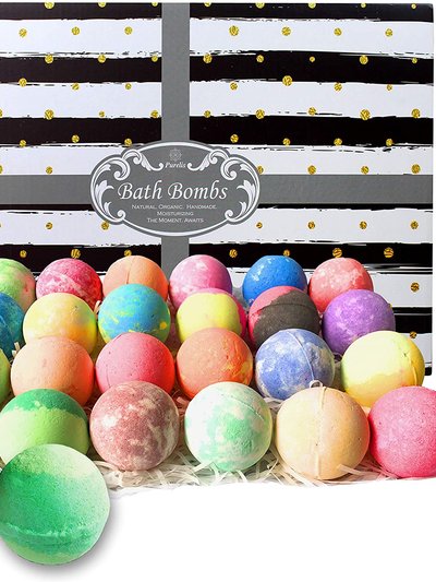 Pure Parker Bath Bombs Gift Set For Women And Men. 24 Luxury Bath Bombs Individually Wrapped Bulk Box By Purelis product