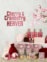 Cranberry & Cherry Blossom Spa Gift Basket for Women. Luxurious Holiday Bath Gift Set