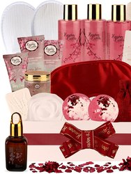 Cranberry & Cherry Blossom Spa Gift Basket for Women. Luxurious Holiday Bath Gift Set