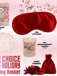 Cranberry & Cherry Blossom Spa Gift Basket for Women. Luxurious Holiday Bath Gift Set